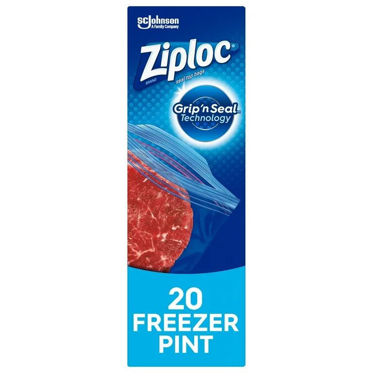 Ziploc® Brand Pint Freezer Bags with Grip 'n Seal Technology, 20 Count | Walmart (US)