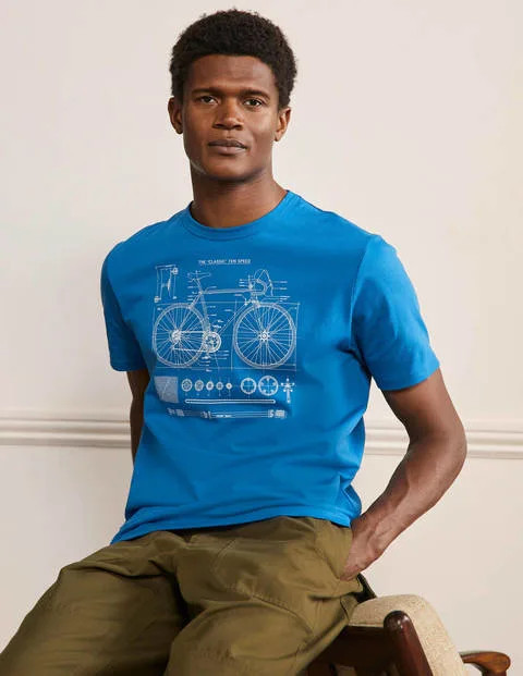Kingston T-shirt French Blue Bike Men Boden | Boden (US)