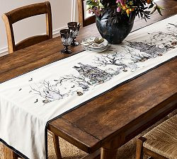 Midnight Manor Embroidered Cotton Table Runner | Pottery Barn (US)