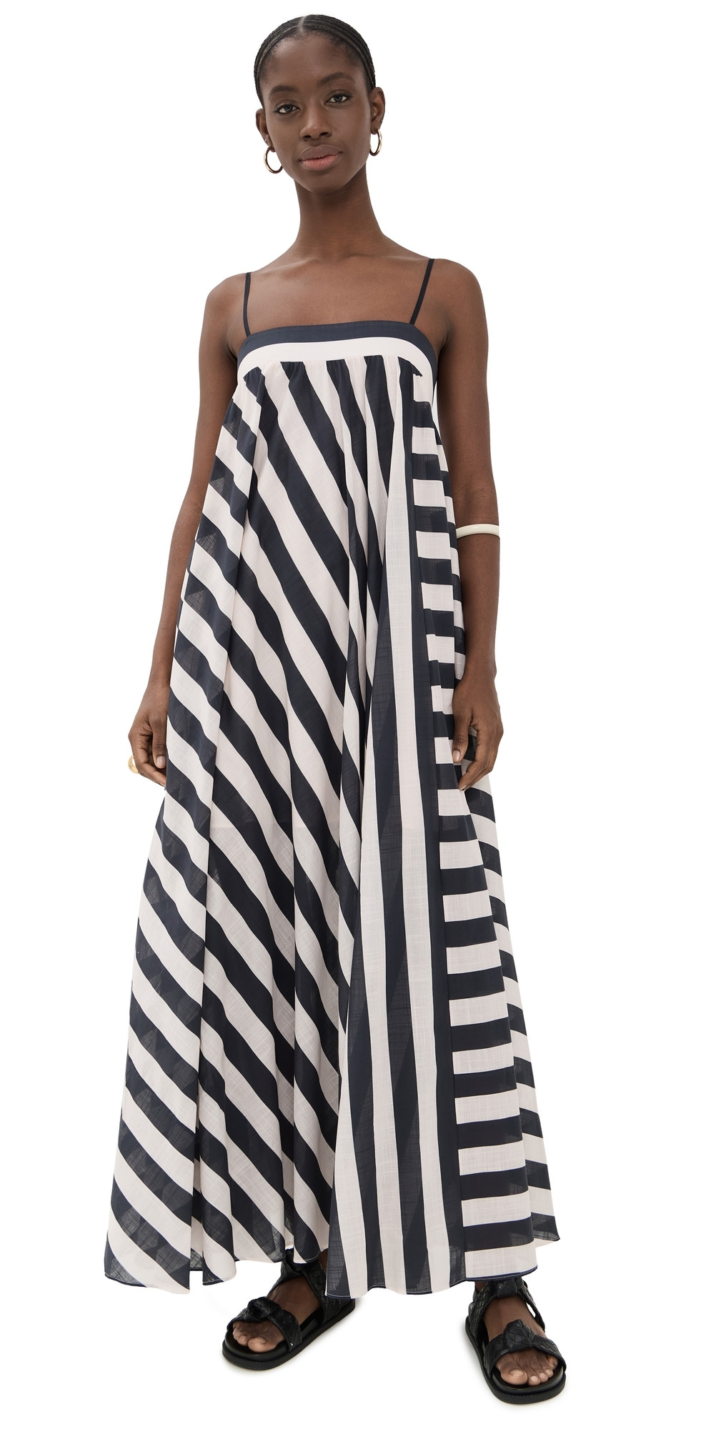 Zimmermann Maxine Stripe Maxi Dress Black/Cream Stripe 0 | Shopbop