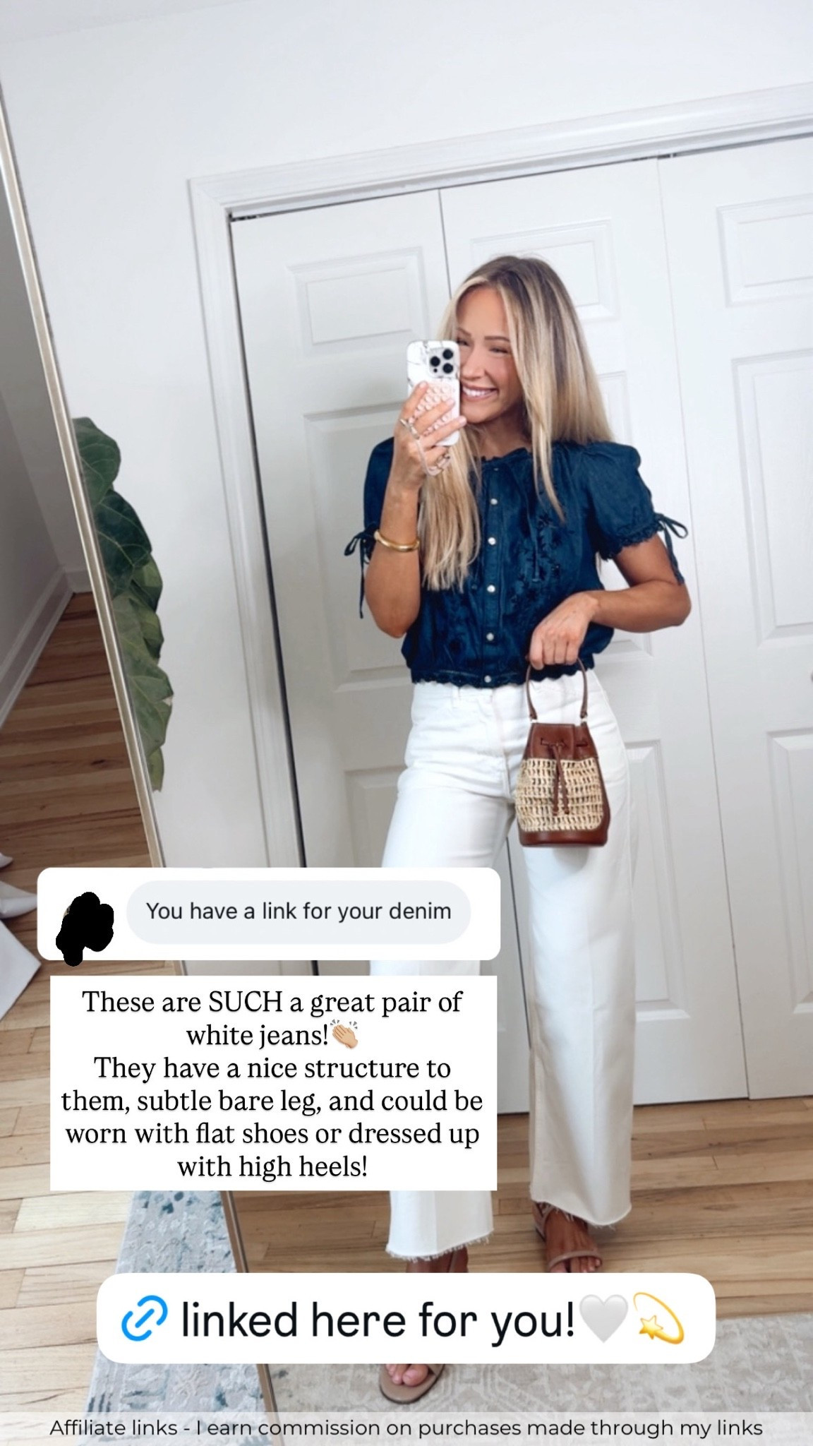 Affiliate links - I earn commission on purchases made through my links | white jeans outfit