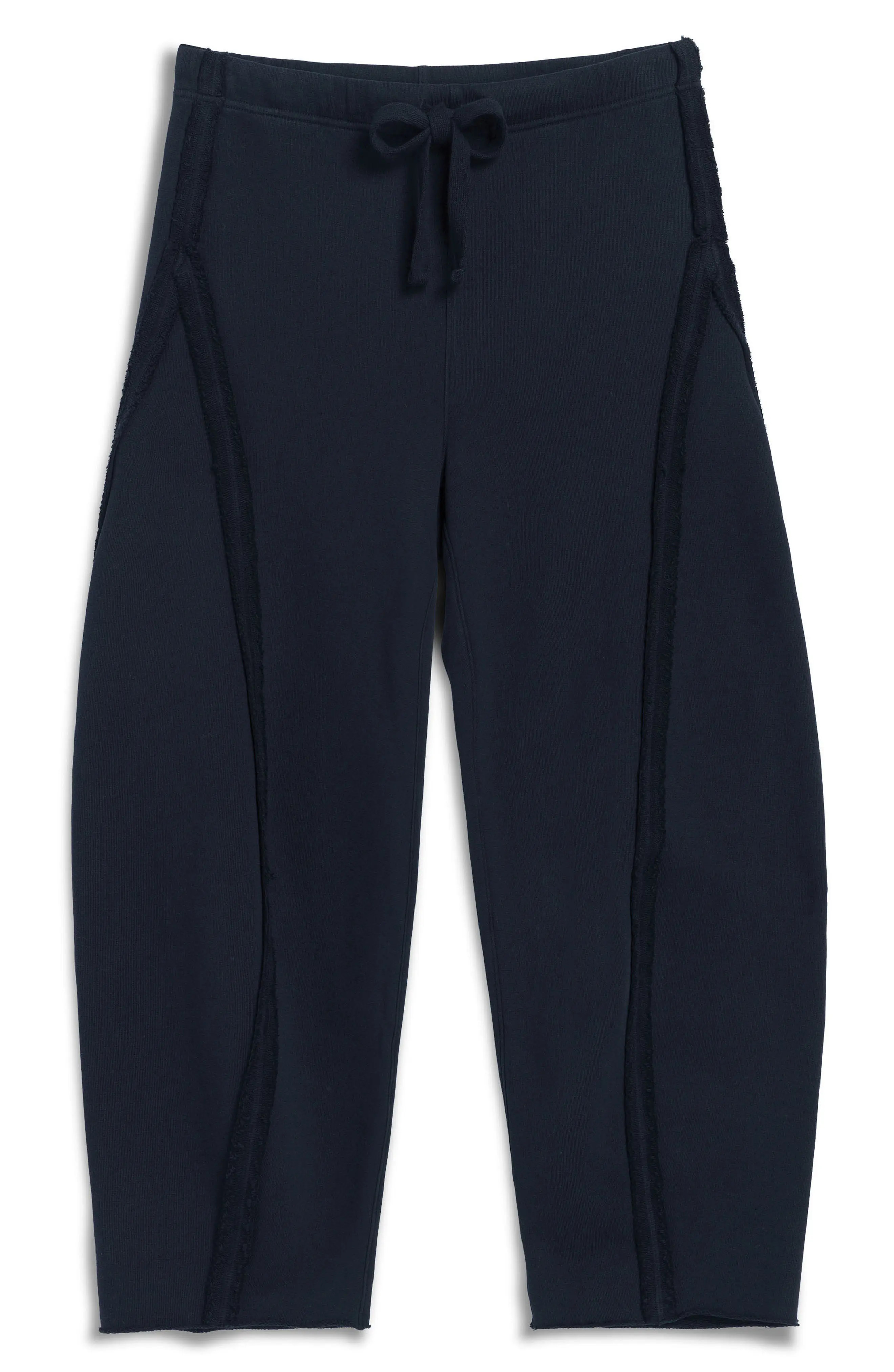 Frank & Eileen Bibi Barrel Leg Cotton Fleece Sweatpants in British Royal Navy at Nordstrom, Size Large | Nordstrom