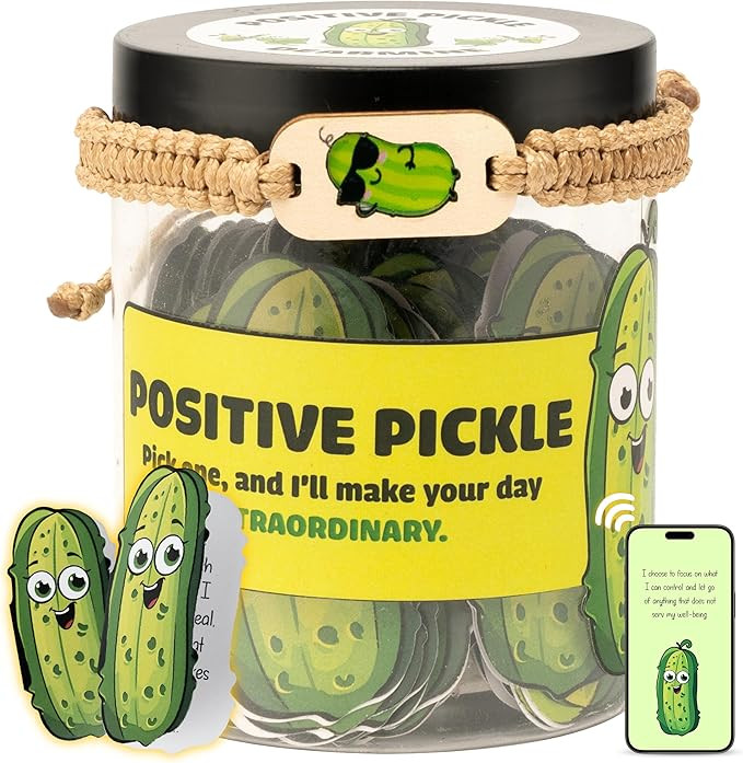 60 Positive Pickle Cards Jar, Affirmation Cards For Women, Teens, Stocking Stuffers, Christmas Gi... | Amazon (US)