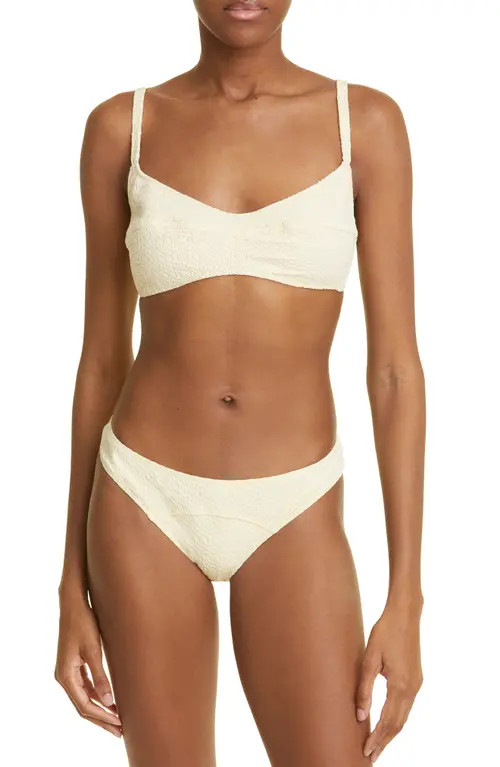 Lisa Marie Fernandez The Balconette Low Waist Two-Piece Swimsuit in Lemon at Nordstrom, Size 0 | Nordstrom