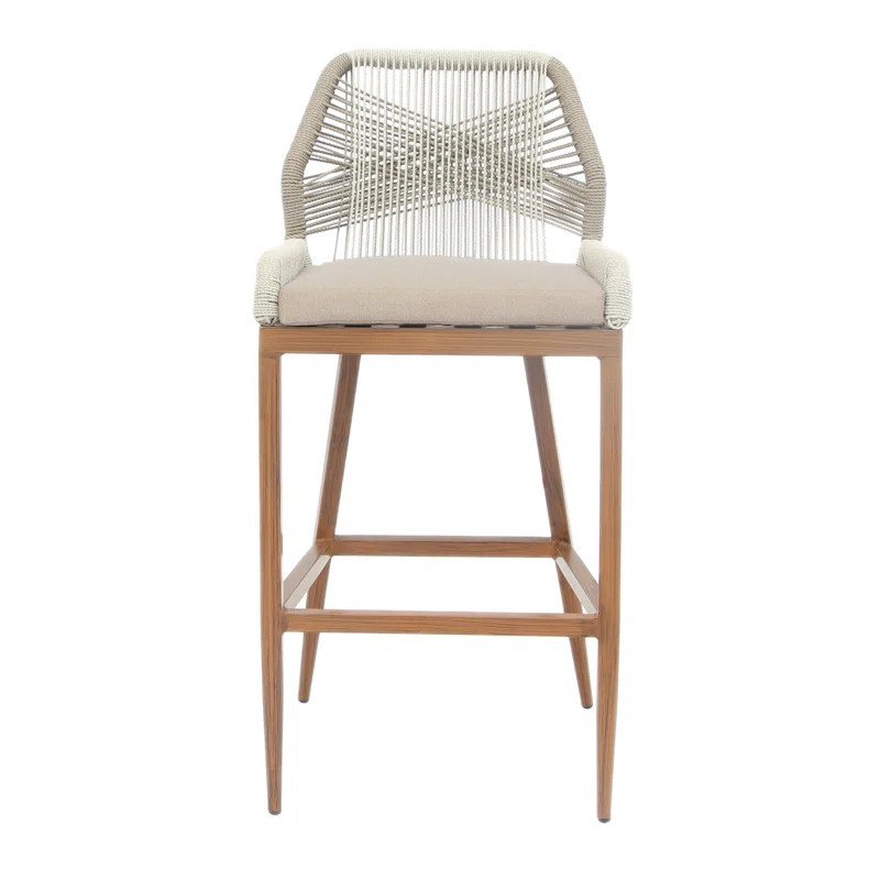 Bess Metal Frame Patio Bar Stool with Cushion | Wayfair North America