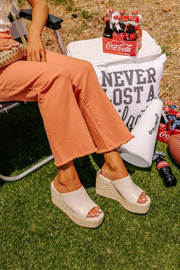 The Lizzie Faux Leather Wedge in Cream | Impressions Online Boutique