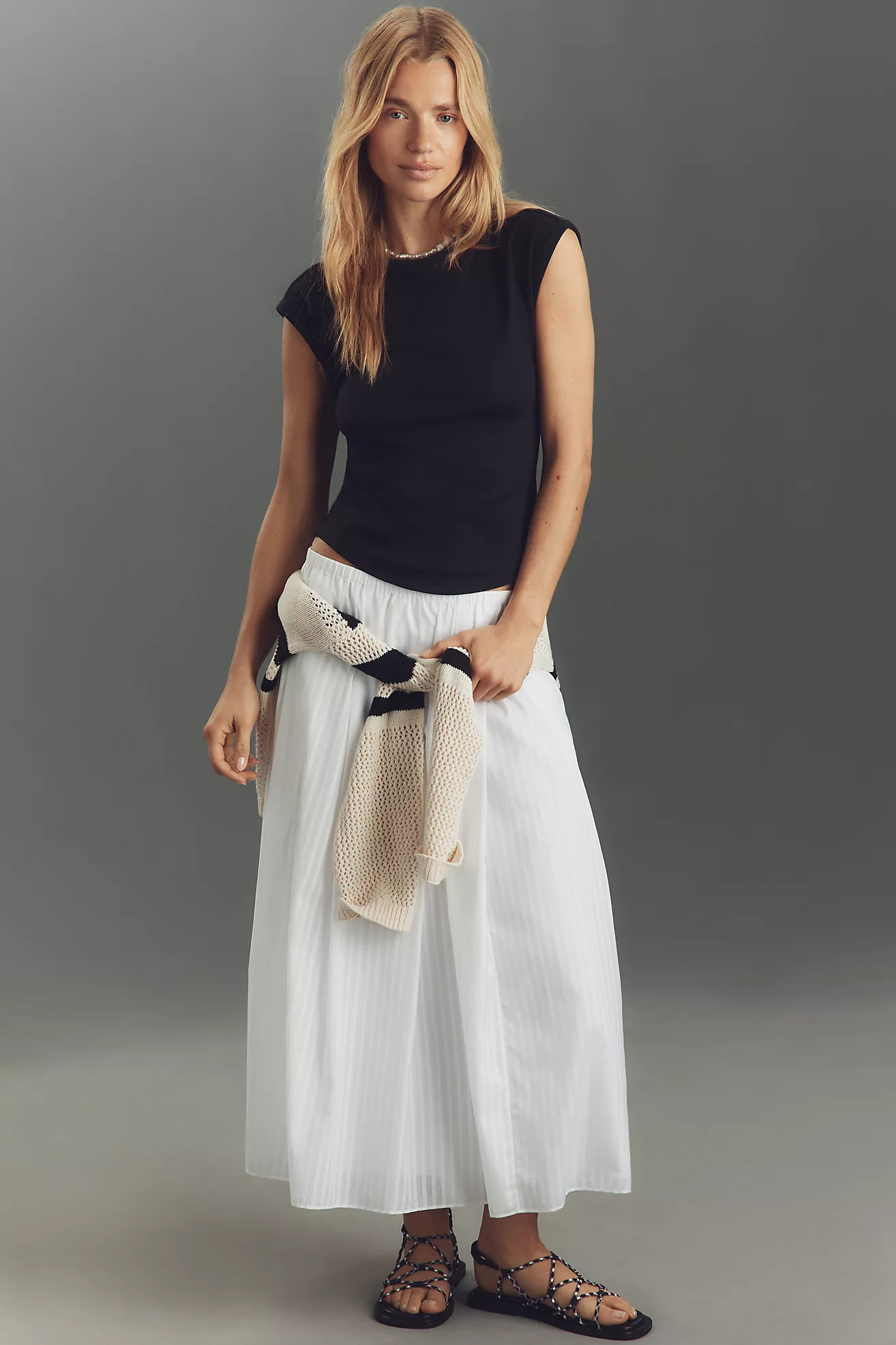 The Betty Crew-Neck Baby Muscle Tee by Maeve | Anthropologie (US)