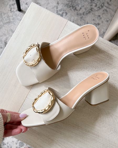 New arrival!! These heels look designer without the designer price tag! Love these for summer 😍😍

Target shoes, gold buckle heels, neutral shoes, a new day, fashion, outfit inspiration, fancythingsblog 

#LTKfindsunder50 #LTKstyletip #LTKshoecrush