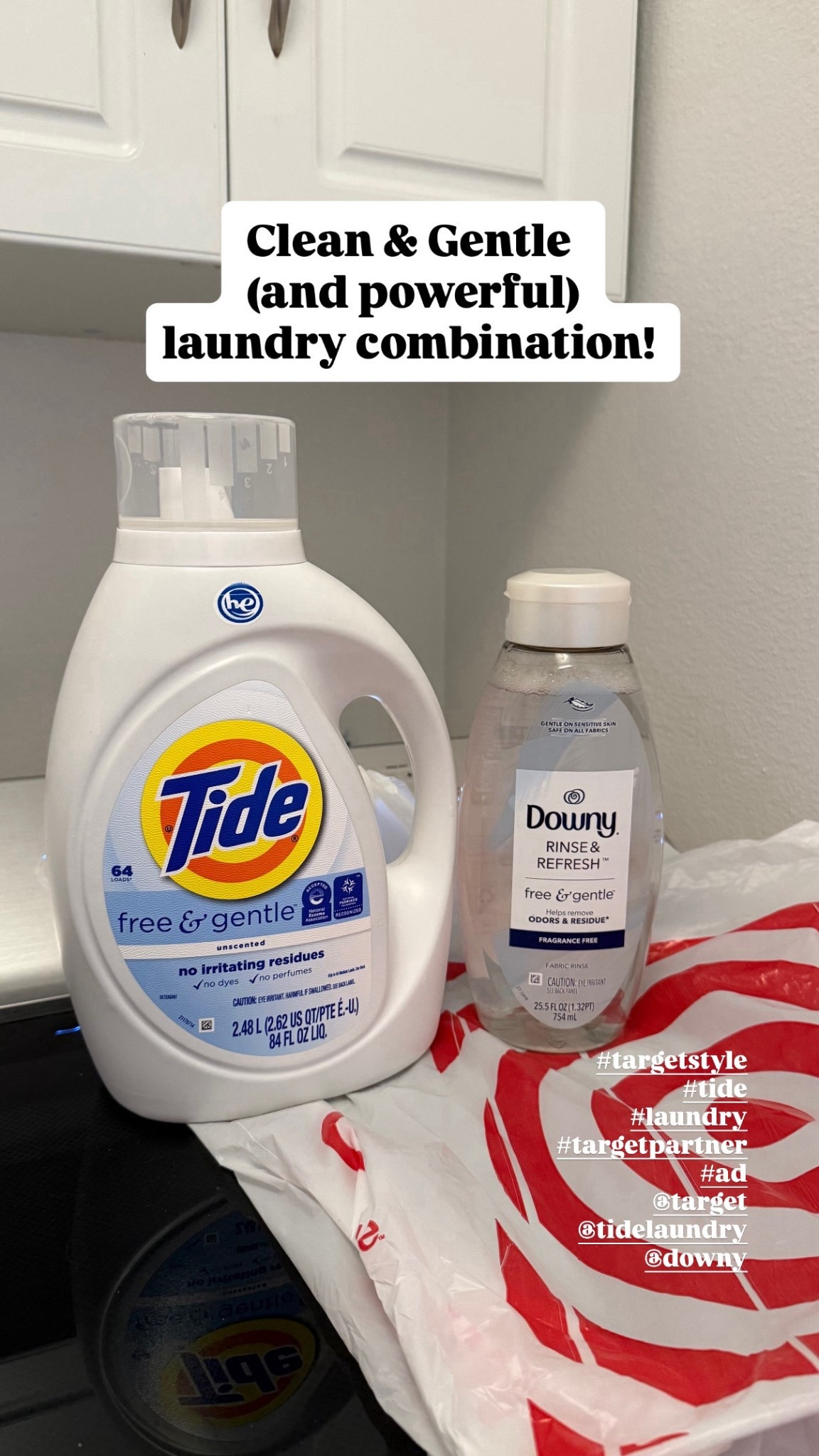 #ad In our home, we have been prioritizing cleaner products that are still effective. This Tide + Downy combo is our current laundry fave! Free of dyes and fragrances for trusted gentleness, available at Target! 
@‌Tidelaundry @downy @‌Target #targetpartner #tide #laundry #targetstyle 