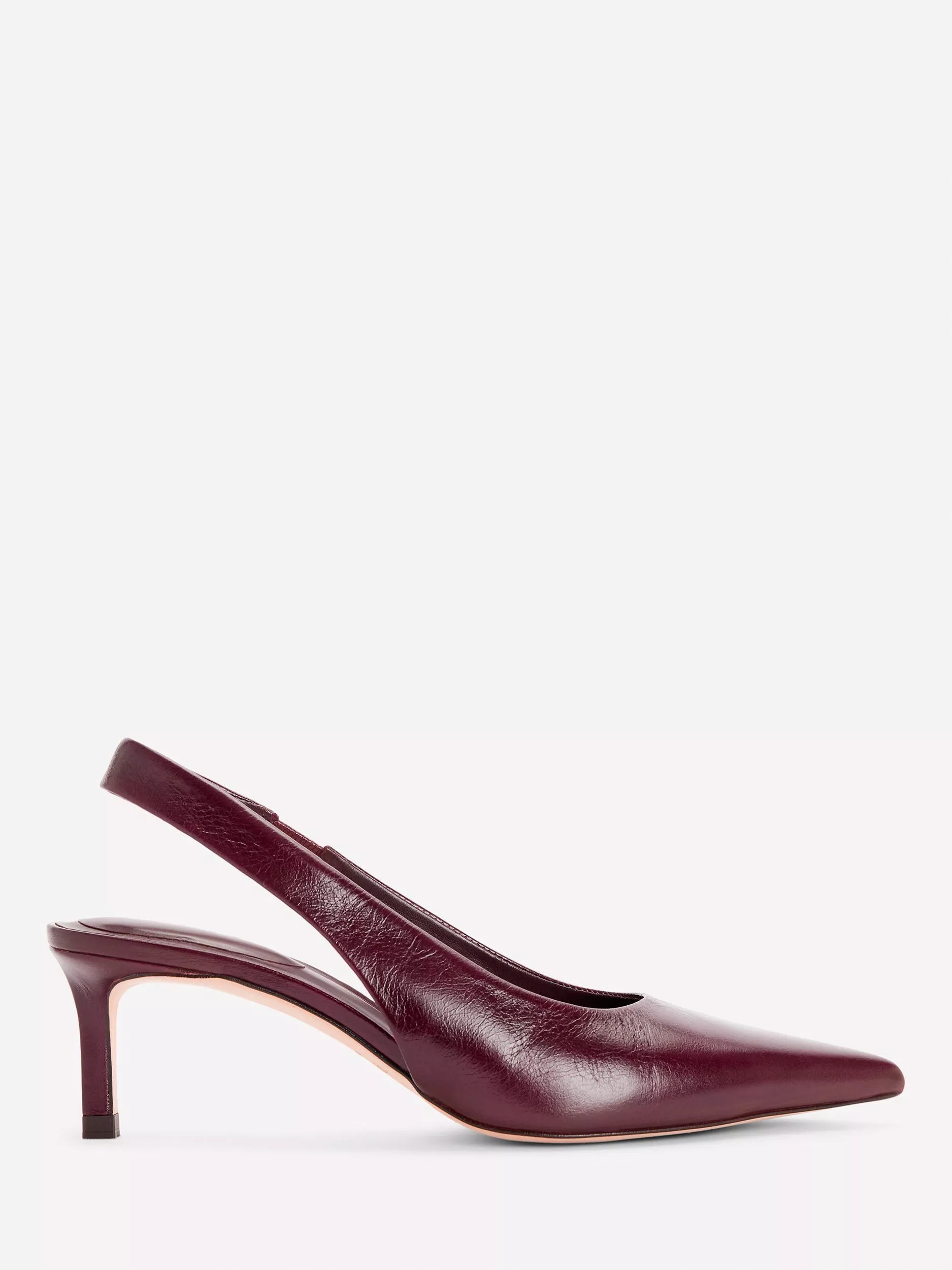 Hope Leather Kitten Heel Slingback Sandals, Wine | John Lewis (UK)