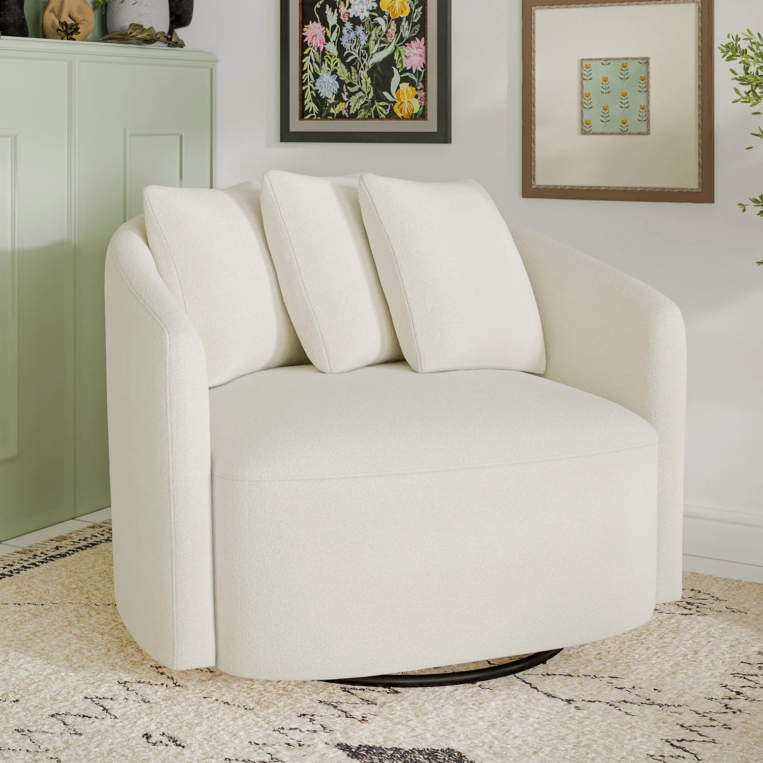 Beautiful Drew Chair by Drew Barrymore, Cream Boucle | Walmart (US)