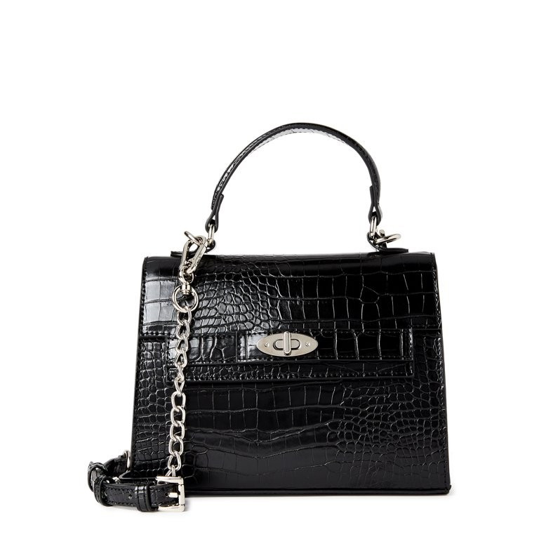 Madden NYC Women's Boxy Top Handle Bag Black | Walmart (US)