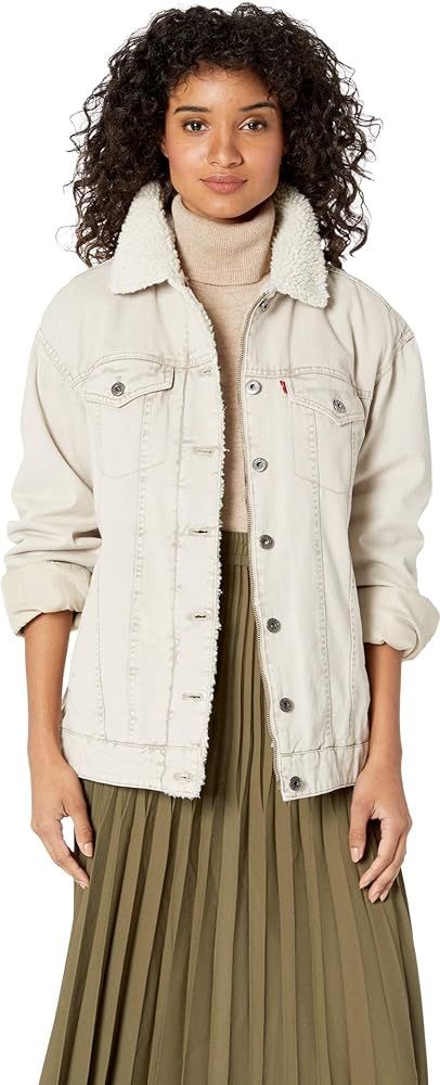 Levi's Women's Washed Cotton Sherpa Trucker Jacket (Standard & Plus Sizes) | Amazon (US)