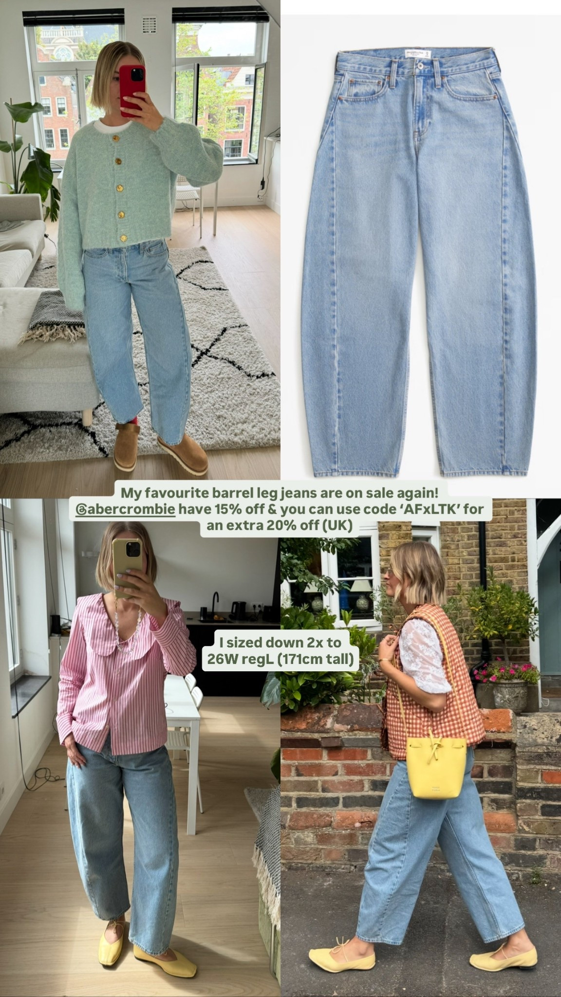 Abercrombie jeans size down twice to 26W RegL

#LTKjeans #LTKuk #LTKxAF