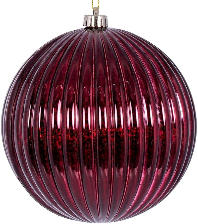 Vickerman 695715-4" Burgundy Shiny Mercury Lined Ball Christmas Tree Ornament (6 pack) (N162265) | Amazon (US)