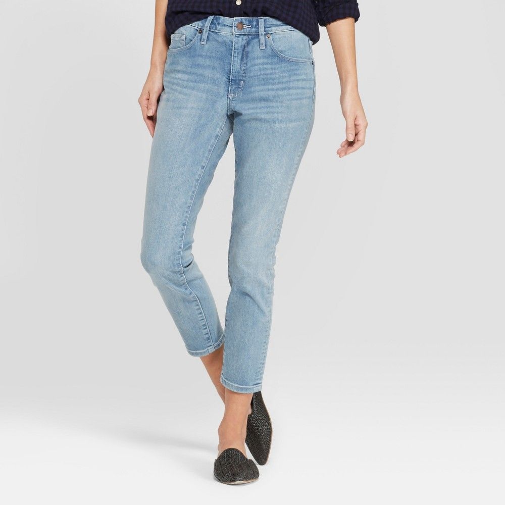 Women's High-Rise Skinny Crop Jeans - Universal Thread Light Wash 2, Blue | Target