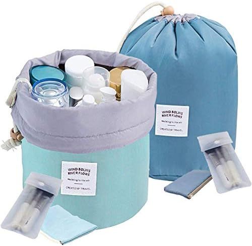 INVODA 2PCS Travel Cosmetic Bag Makeup Organizer Bag Bathroom Cases Toiletry Bag with Drawstring (Gr | Amazon (US)