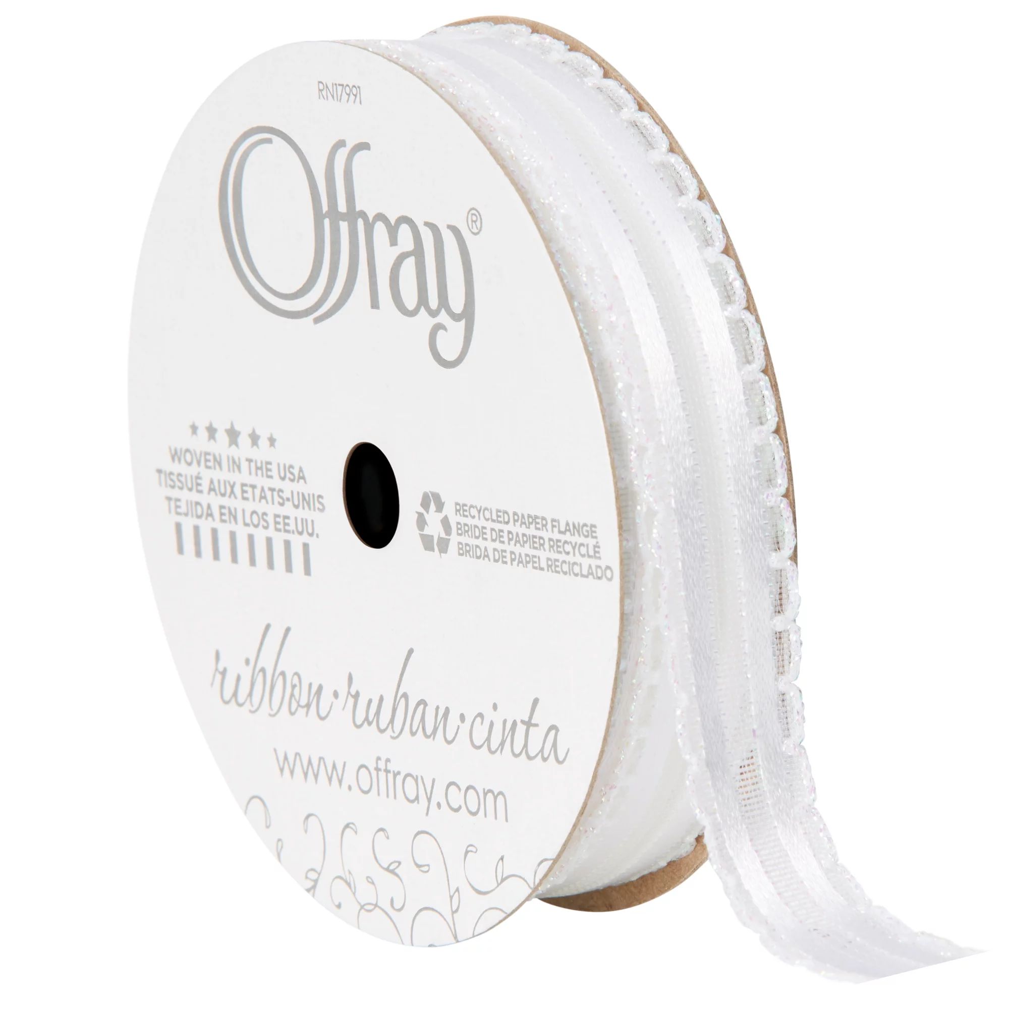 Offray Ribbon, White 5/8 inch Sheer Ribbon, 9 feet | Walmart (US)