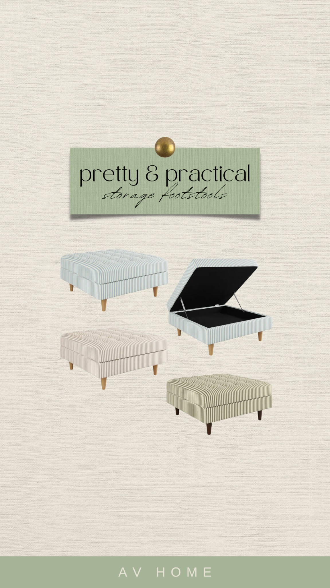 Striped storage footstools 

#LTKhome #LTKeurope