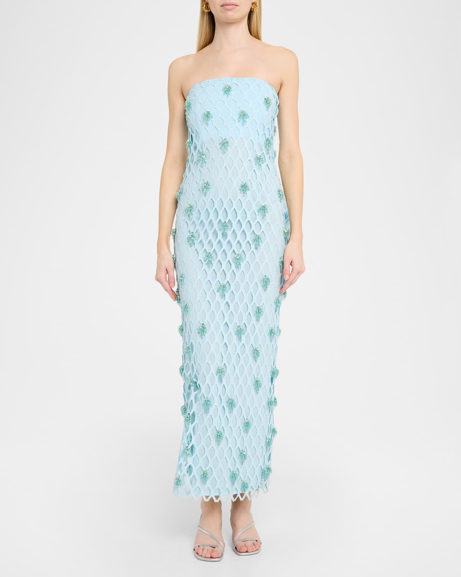 Iridessa Strapless Beaded Column Gown | Neiman Marcus