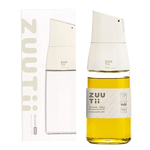 Zuutii Olive Oil Dispenser, Drip Free Spout Oil Container for Kitchen.Vinegar Dispenser, Glass Bottle for Cooking,500ML,Light Cream | Amazon (US)