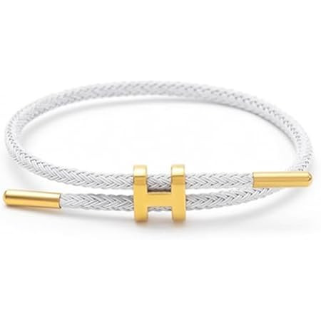 Adjustable Wire Bracelet- Letter Shaped Buckle Design Titanium Steel Waterproof Bracelets Rope, H... | Amazon (US)