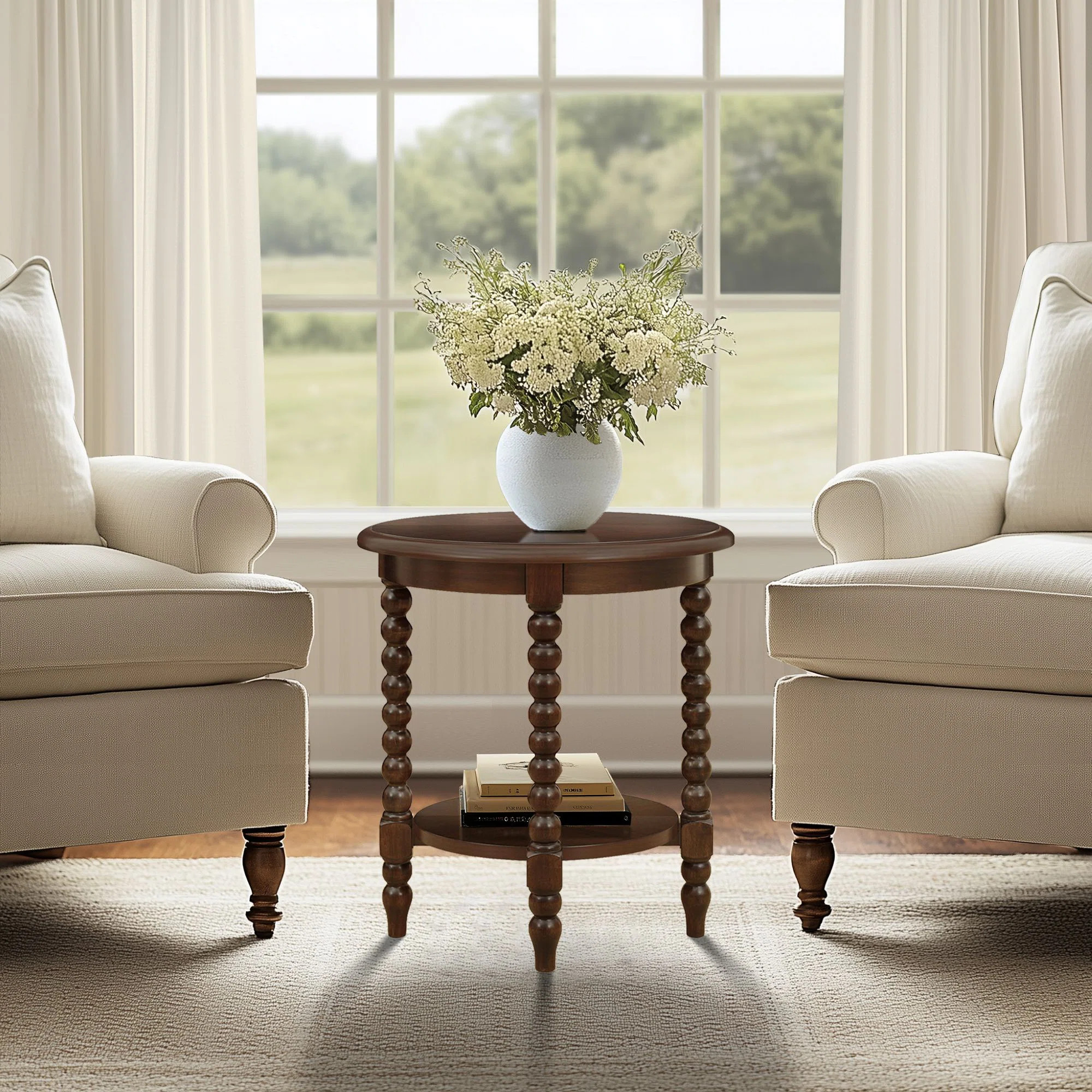 Martha Stewart Philippe Round End Table With Shelf & Reviews | Wayfair | Wayfair North America