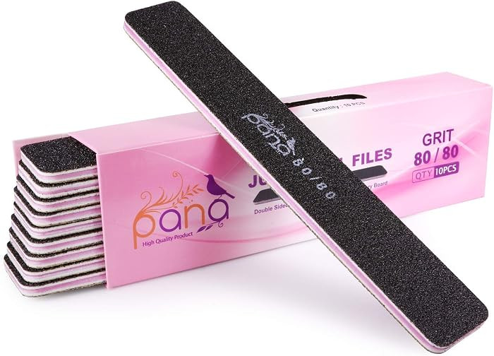 10pcs - PANA Jumbo Double-Sided Emery Nail File for Manicure, Pedicure, Natural, and Acrylic Nail... | Amazon (US)