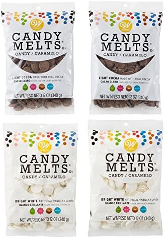 Amazon.com: Wilton Light Cocoa and Bright White Candy Melts Candy Set, Vanilla & Chocolate Candy ... | Amazon (US)
