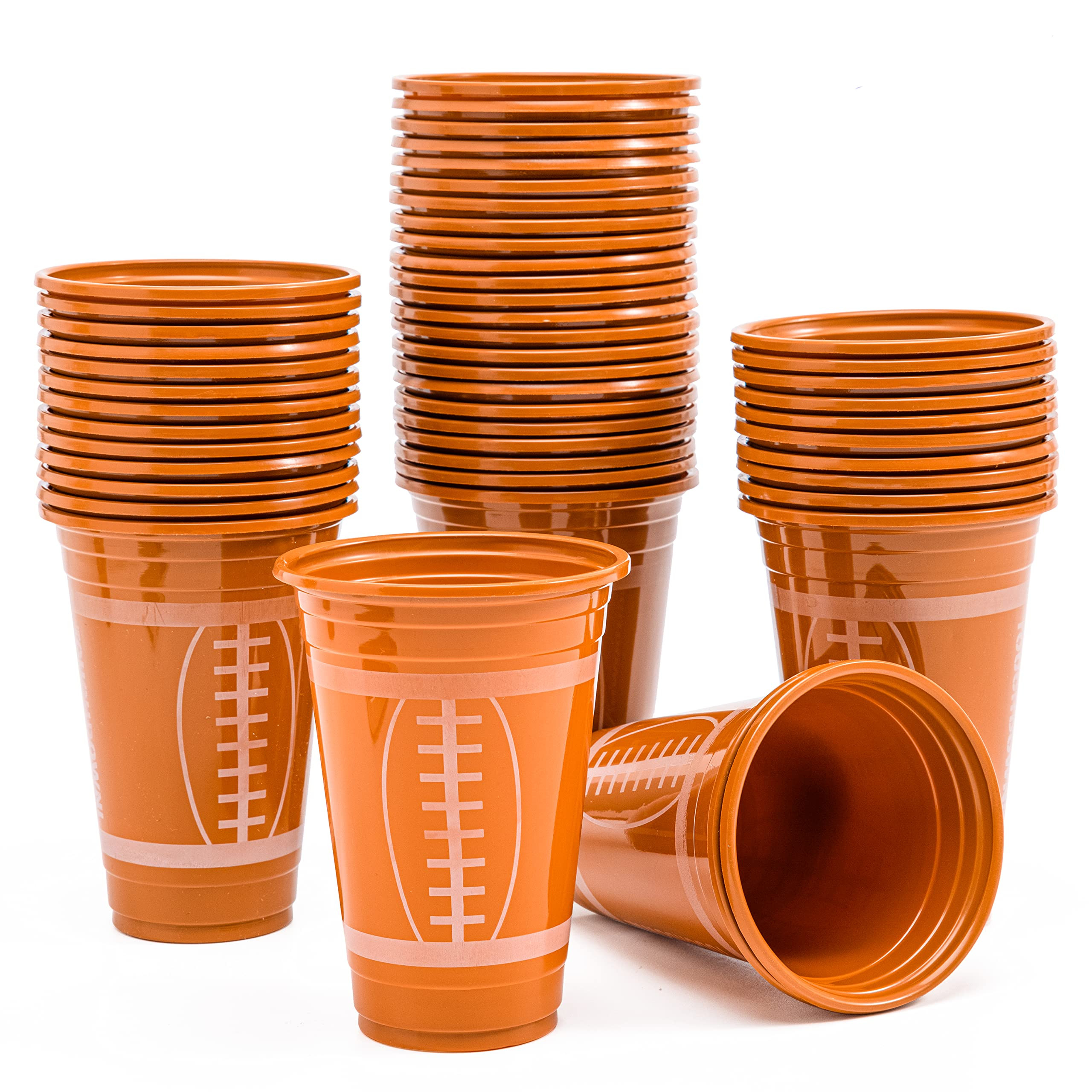 JOYIN 72 Pcs 16oz Football Plastic Cups, Disposable Party Cups Tableware for Football Party, Tail... | Amazon (US)