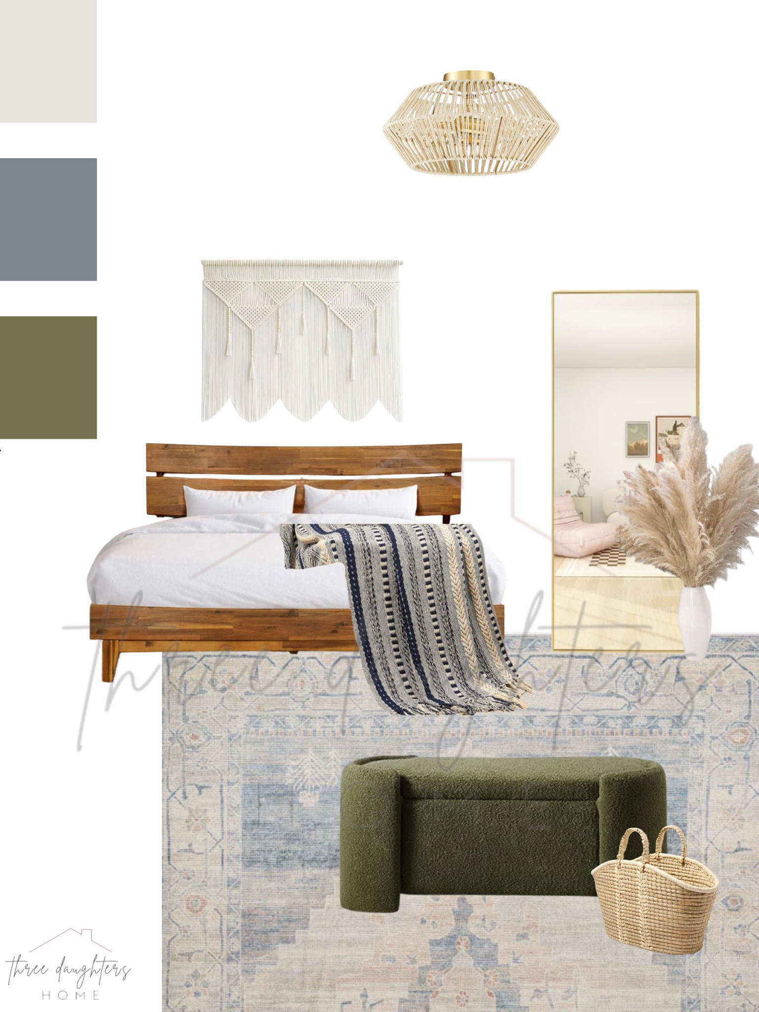 Boho inspired master bedroom ~


Minimalist, functional storage, wood bed, floor mirror, macrame art, woven light

#LTKhome #LTKstyletip #LTKfamily