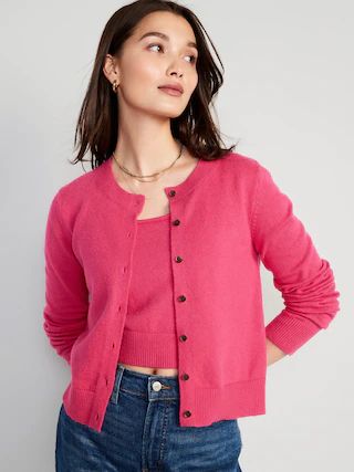 Cropped Cozy-Knit Cardigan for Women | Old Navy (CA)