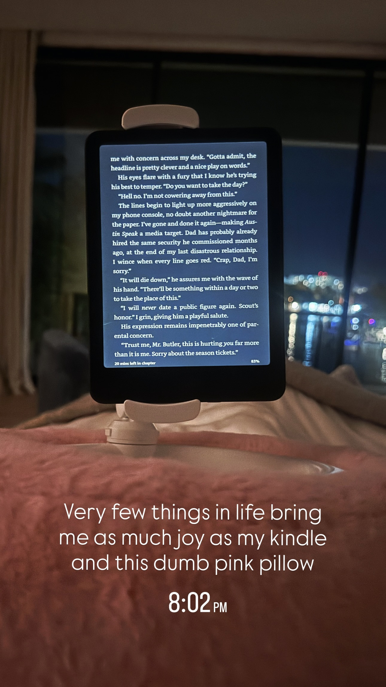 This kindle stand brings me so much joy 

 