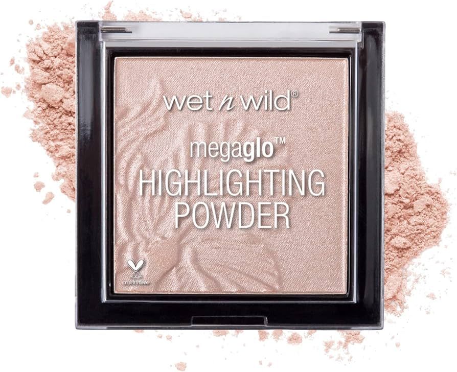 wet n wild MegaGlo Highlighting Powder, Highlighter Makeup, Shimmer Glow, Pink Rose Gold Blossom ... | Amazon (US)