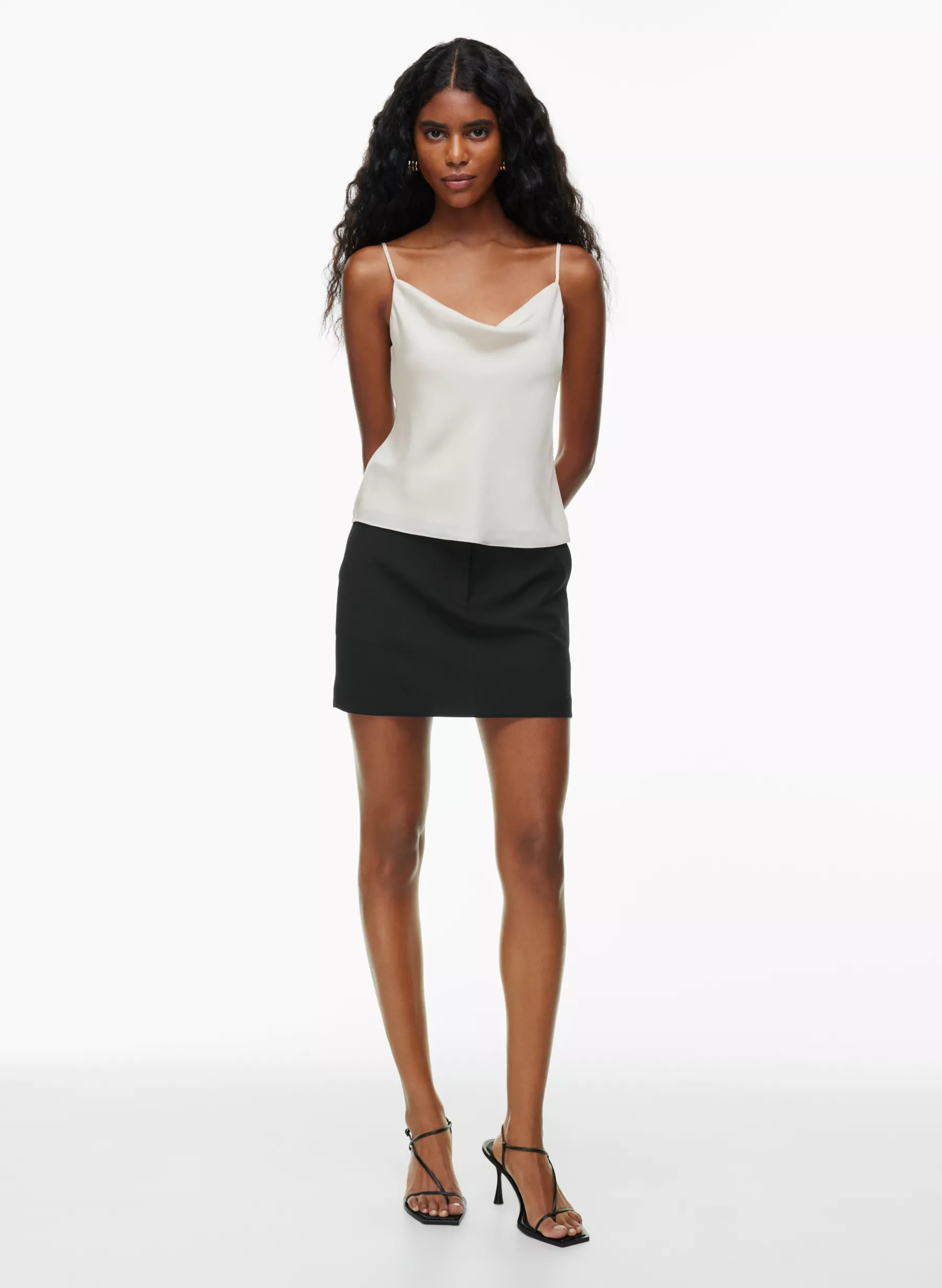 COWLNECK SATIN CAMISOLE | Aritzia