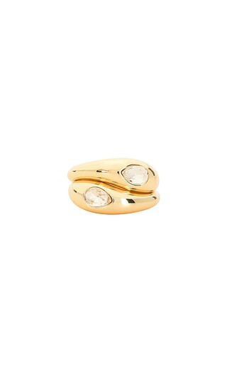 BaubleBar Reba Ring Set in Metallic Gold. - size 6 | Revolve Clothing (Global)