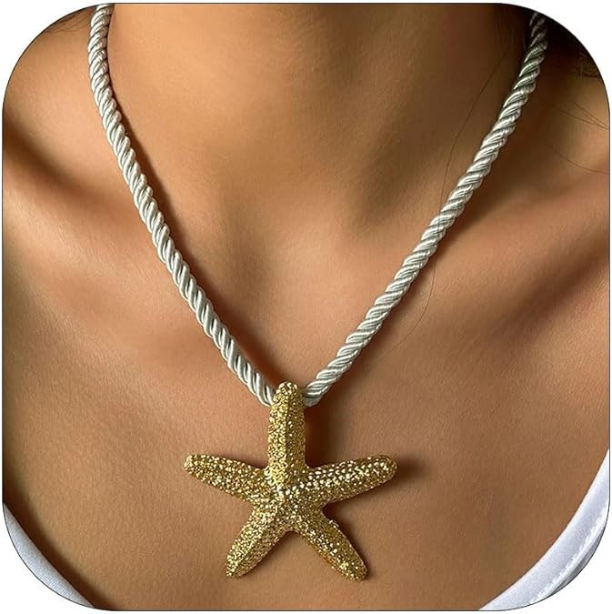 Frodete Starfish Necklace for Women Beach Necklaces Jewelry for Women Layered Choker Beach Neckla... | Amazon (US)