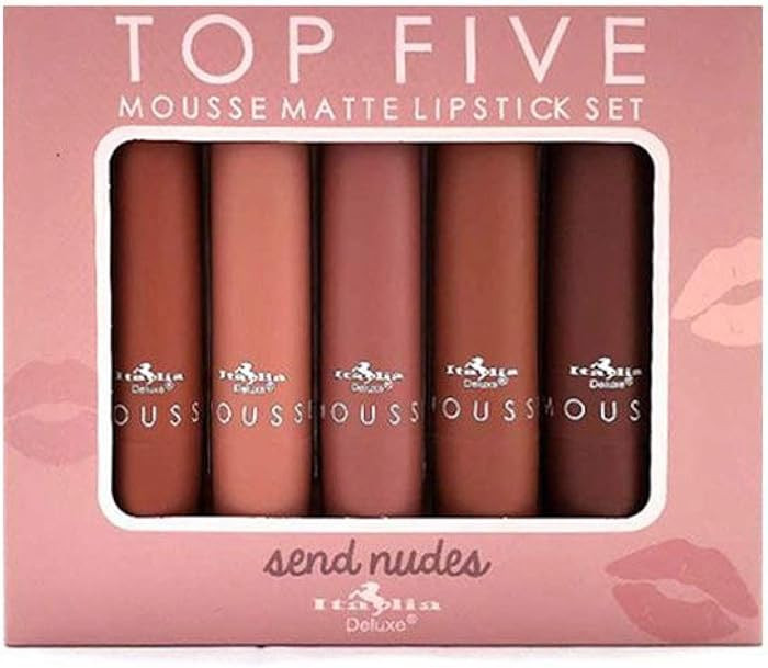 Italia Deluxe Top Five Mousse Matte Lipstick Set Send Nudes | Amazon (US)