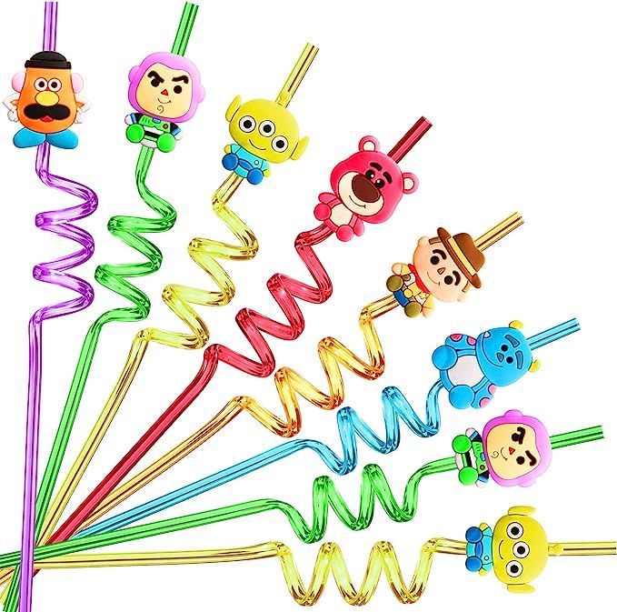 24 Reusable Toy Inspired Story Plastic Straws for Toy Inspired Story Theme Birthday Party Supplie... | Amazon (US)