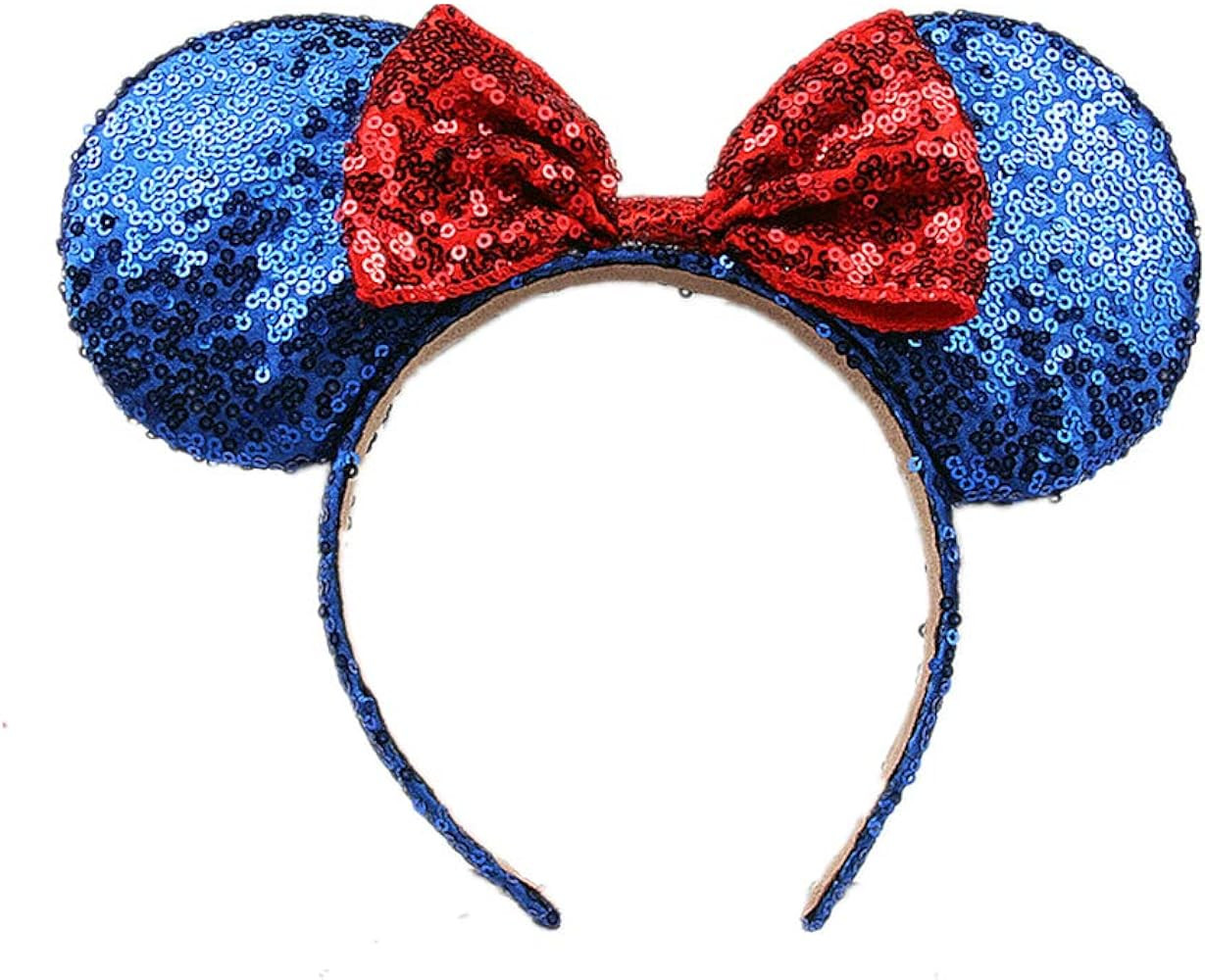 Mouse Ears Bow Headbands Glitter Princess Party Decoration Adult Mouse Ears,Sparkly Mouse Ears | Amazon (US)