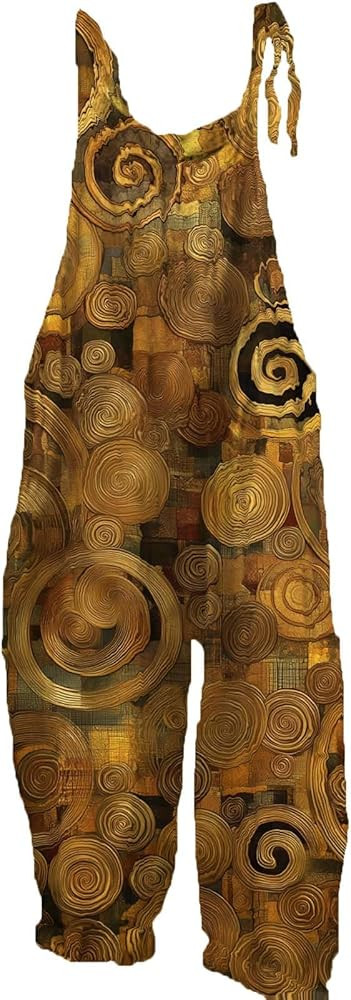 Boho Floral Printed Jumpsuits for Women Summer Bohemian Cotton Linen Halter Baggy Bib Vacation Ro... | Amazon (US)