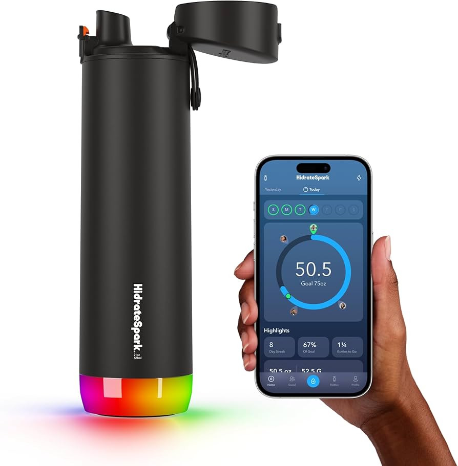 Hidrate Spark PRO Smart Water Bottle - Tracks Water Intake & Glows to Remind You to Stay Hydrated... | Amazon (US)