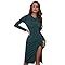Verdusa Women's Split Thigh Long Sleeve High Waist Midi Pencil Bodycon Dress | Amazon (US)