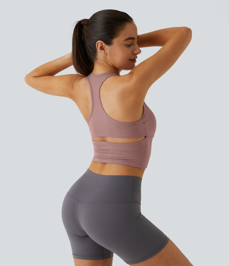 Women’s Softlyzero™ Plush U Neck Backless Racerback Cut Out Cropped Yoga Tank Top - Halara | Halara UK