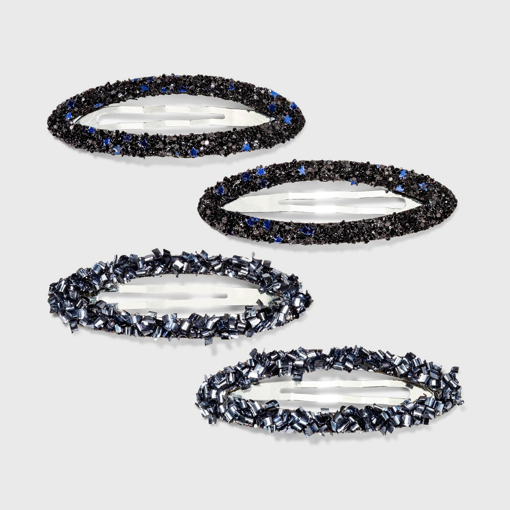 Sequin and Star Covered Snap Clip Set 4pc - Wild Fable™ | Target
