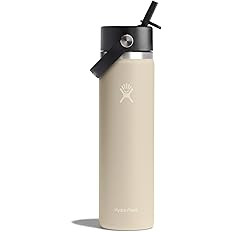 Hydro Flask Water Bottle - Insulated Stainless Steel - Wide Mouth Flex Straw Lid, Non Spill, Leak... | Amazon (US)