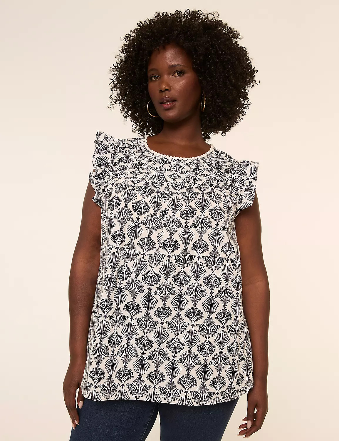 Flutter-Sleeve Pintuck Top | Lane Bryant (US)
