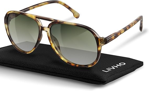 livho Trendy Polarized Aviator Sunglasses Women Men, Retro Sun Glasses for Women Men 2025, Oversi... | Amazon (US)