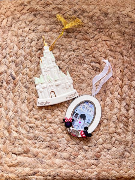 Keepsake ornaments to remember a trip to Walt Disney World. Cinderellas castle and a photo Christmas ornament to remember the wonderful trip. Disney Christmas, disney trip 

#LTKHoliday #LTKhome #LTKSeasonal