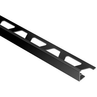 Schluter Schiene Bright Black Anodized Aluminum 1/2 in. x 8 ft. 2-1/2 in. Metal Tile Edging Trim ... | The Home Depot
